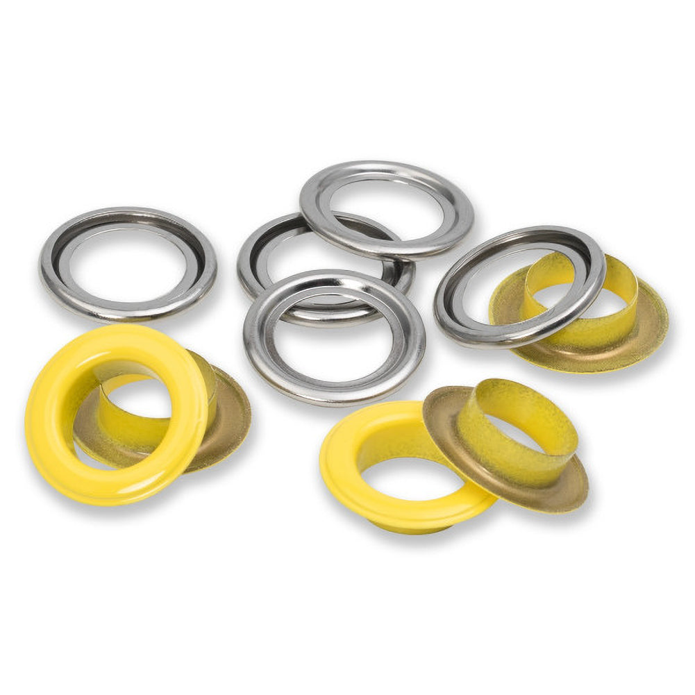 Prym Eyelets with Washers - Yellow 14mm - 15pc - Folded Prym Eyelets with Washers - Yellow 14mm - 15pc - Folded