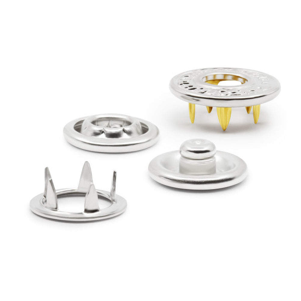 Dritz Decorative Snap Fasteners - 12mm Nickel - 12 sets - Folded Dritz Decorative Snap Fasteners - 12mm Nickel - 12 sets - Folded