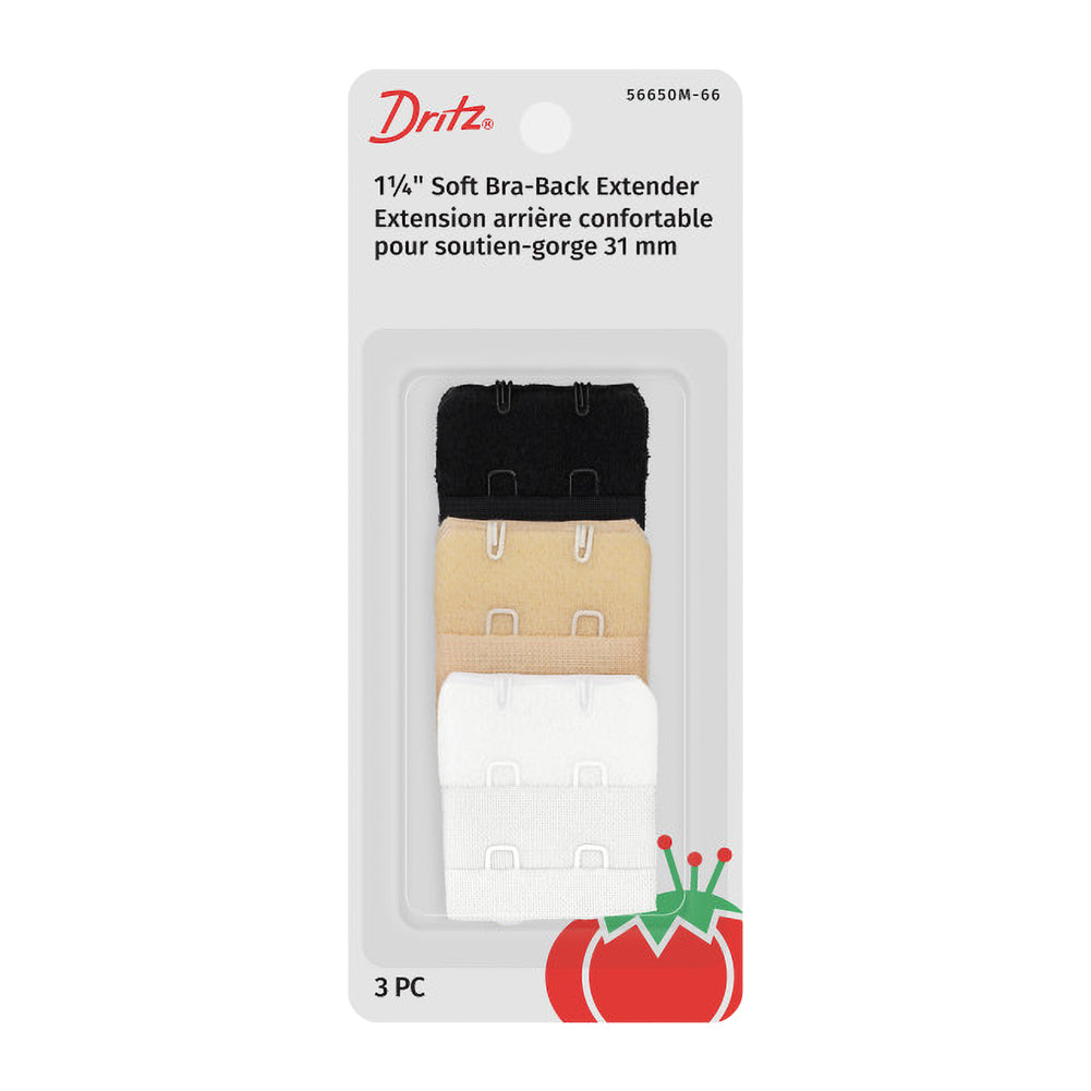 Dritz Bra-Back Extenders - 1.25" Assorted White, Beige and Black - 3pc Dritz Bra-Back Extenders - 1.25" Assorted White, Beige and Black - 3pc