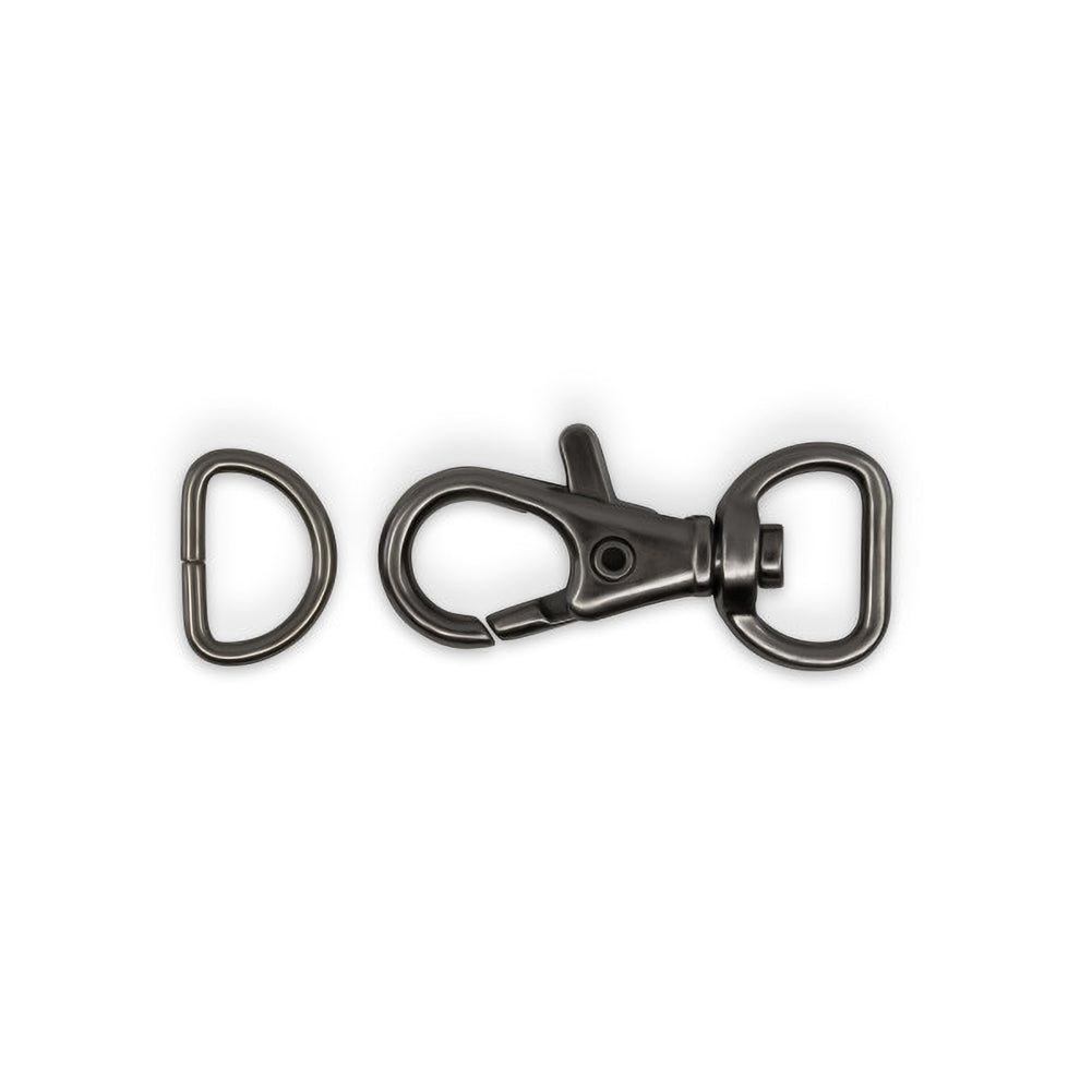 Dritz Small Swivel Hook & D-Ring - 1/2" Gunmetal - 1 set - Detail Dritz Small Swivel Hook & D-Ring - 1/2" Gunmetal - 1 set - Detail