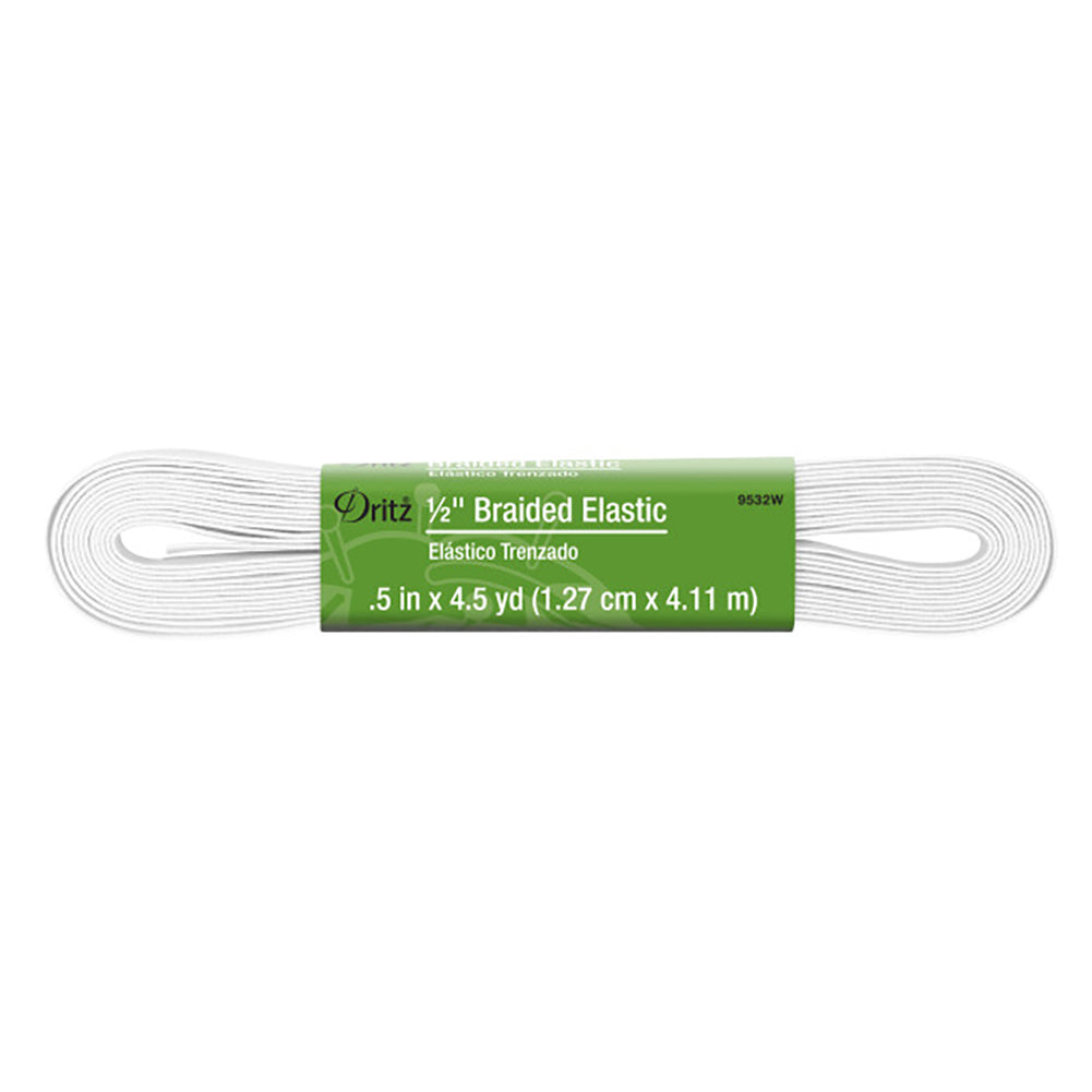 Dritz Braided Elastic - White - 0.5" x 4.5yds Dritz Braided Elastic - White - 0.5" x 4.5yds