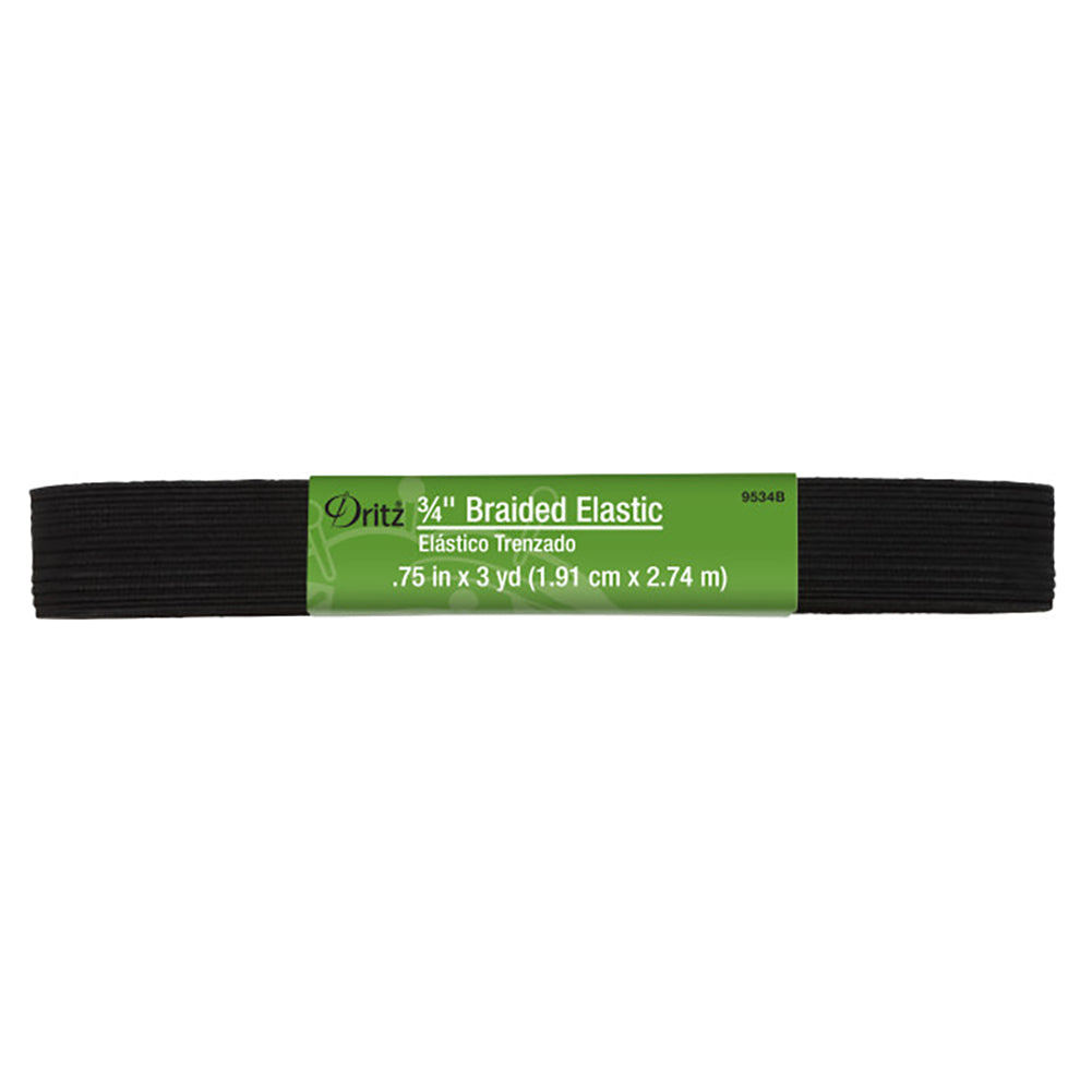 Dritz Braided Elastic - Black - 0.75" x 3yds Dritz Braided Elastic - Black - 0.75" x 3yds