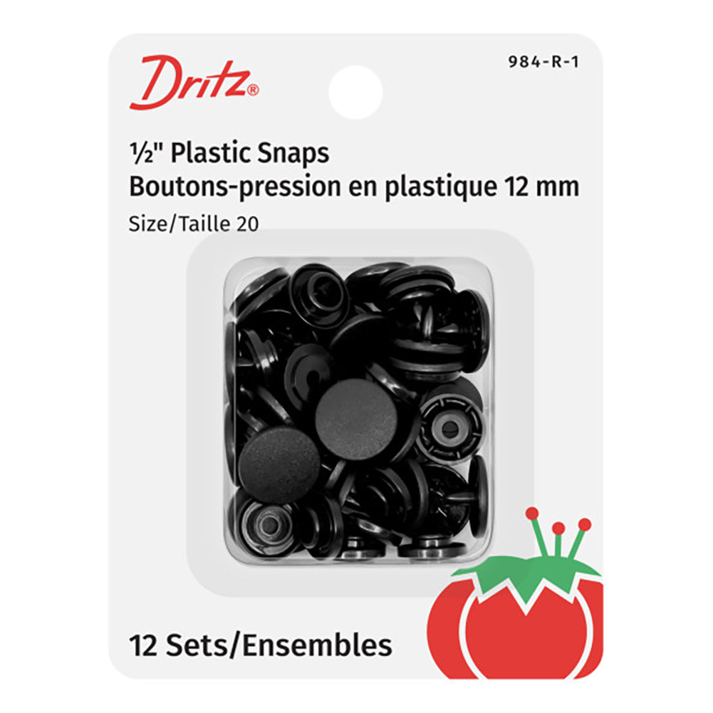 Dritz Plastic Round Snaps - Black - 0.5", 12 SETS Dritz Plastic Round Snaps - Black - 0.5", 12 SETS