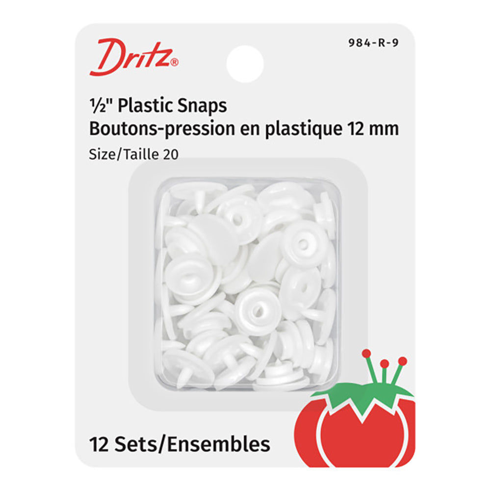 Dritz Plastic Round Snaps - White - 0.5", 12 SETS Dritz Plastic Round Snaps - White - 0.5", 12 SETS