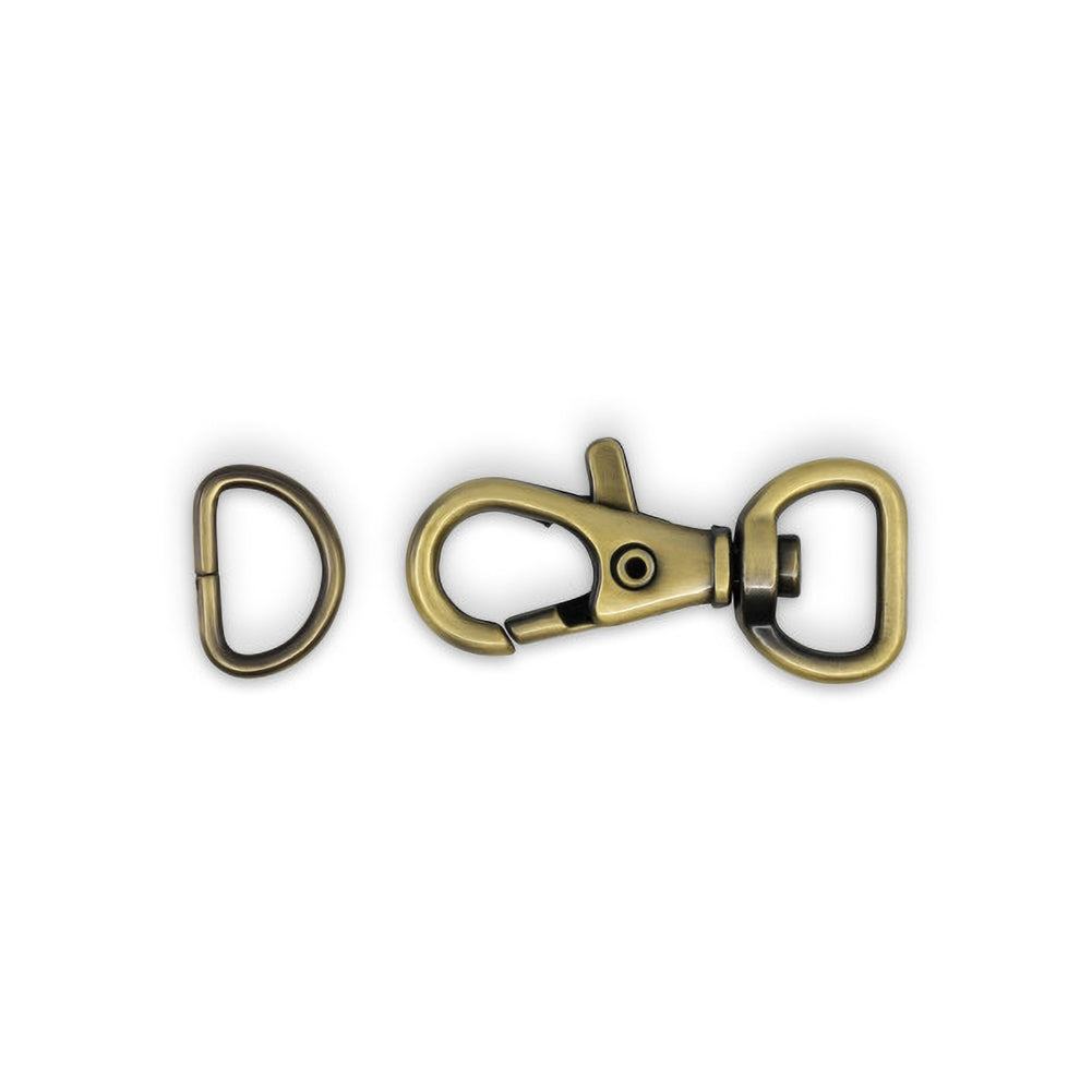 Dritz Swivel Hooks & D-Rings - 0.5" Antique Brass - 12 Sets - Detail Dritz Swivel Hooks & D-Rings - 0.5" Antique Brass - 12 Sets - Detail