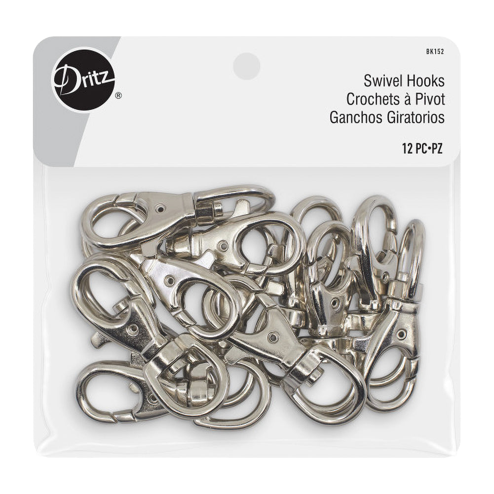 Dritz Swivel Hooks - Nickel - 12pc Dritz Swivel Hooks - Nickel - 12pc