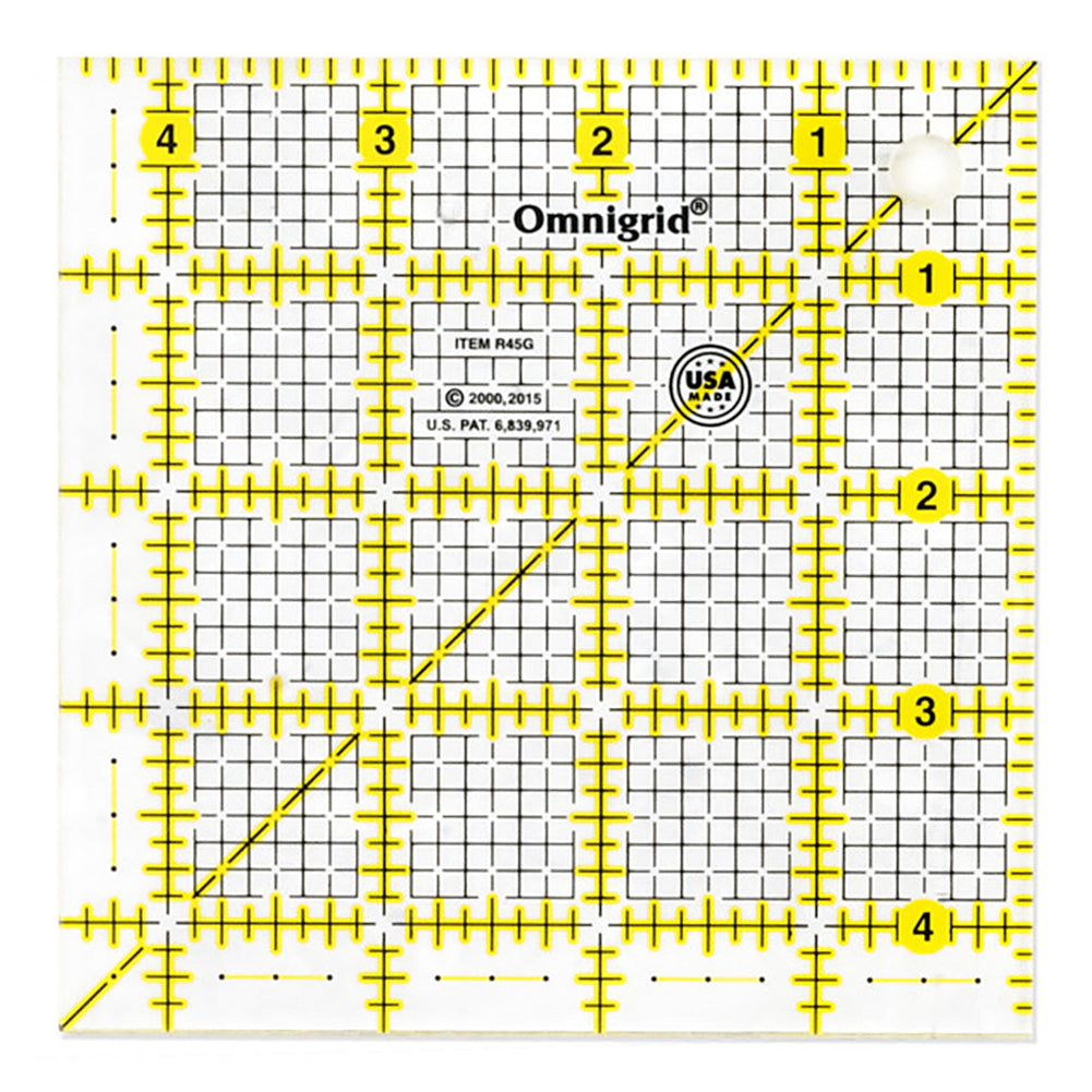 Omnigrid Square Ruler Template - 4.5" x 4.5" Omnigrid Square Ruler Template - 4.5" x 4.5"