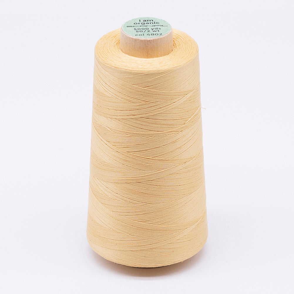 SCANFIL® 50wt Organic Pima Cotton Thread 5000 yd Cones - 4802 Cornsilk SCANFIL® 50wt Organic Pima Cotton Thread 5000 yd Cones - 4802 Cornsilk