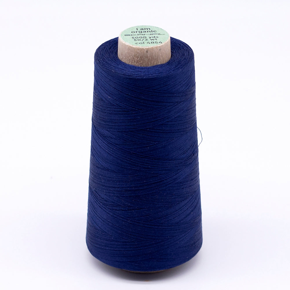 SCANFIL® 50wt Organic Pima Cotton Thread 5000 yd Cones - 4854 Bellwether Blue SCANFIL® 50wt Organic Pima Cotton Thread 5000 yd Cones - 4854 Bellwether Blue