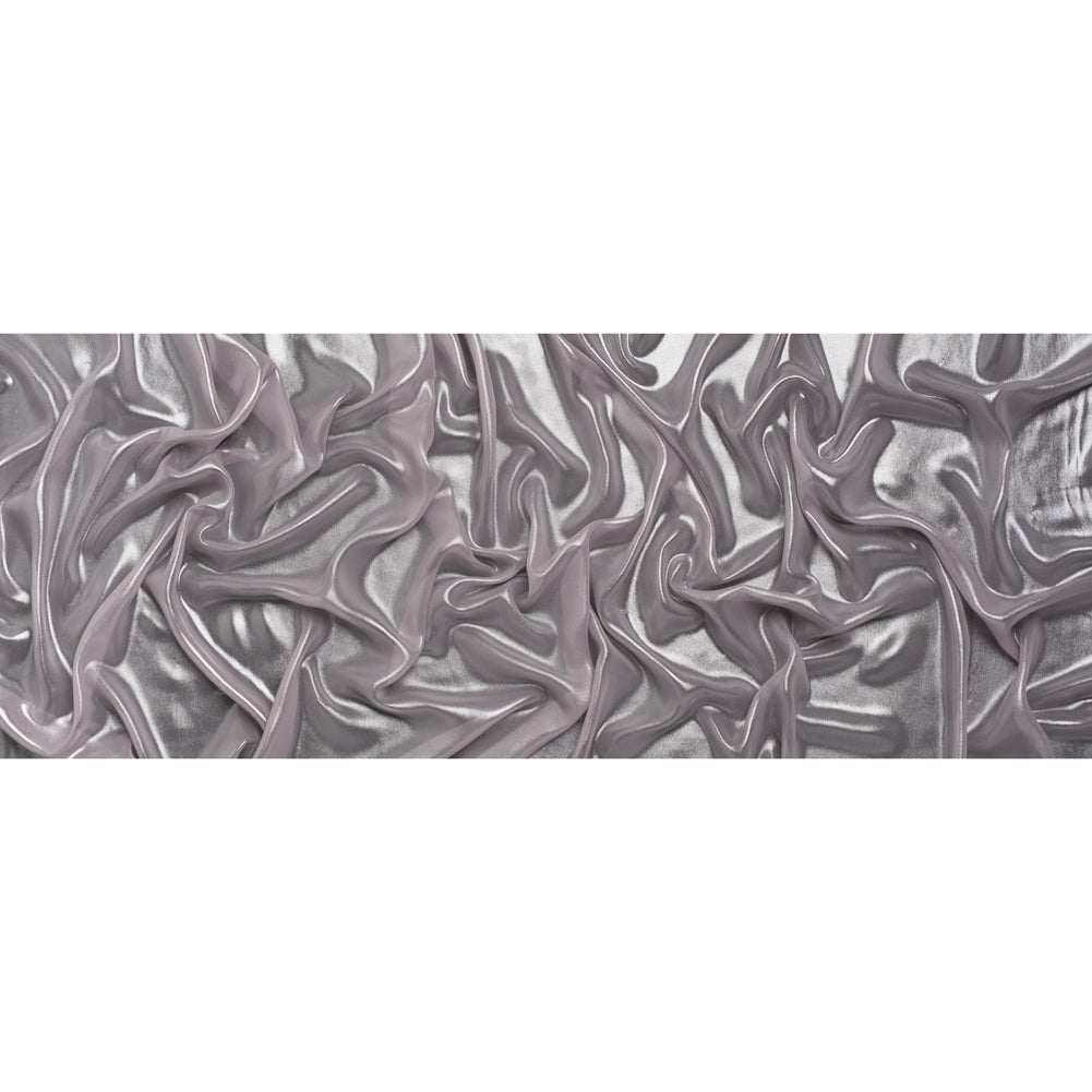 Liquid Sheen Metallic Polyester Chiffon - Silver on Lavender - Liquid Sheen Chiffon Collection - Full - Image 5 of 6 Liquid Sheen Metallic Polyester Chiffon - Silver on Lavender - Liquid Sheen Chiffon Collection - Full - Image 5 of 6