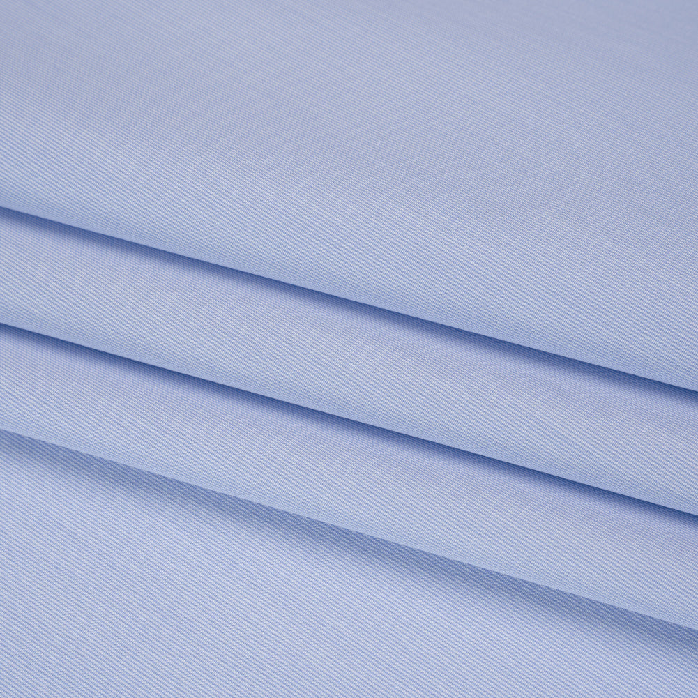 Cotton Shirting - Sky Blue and White Fine Stripes - Designer Deadstock Folded Cotton Shirting - Sky Blue and White Fine Stripes - Designer Deadstock Folded