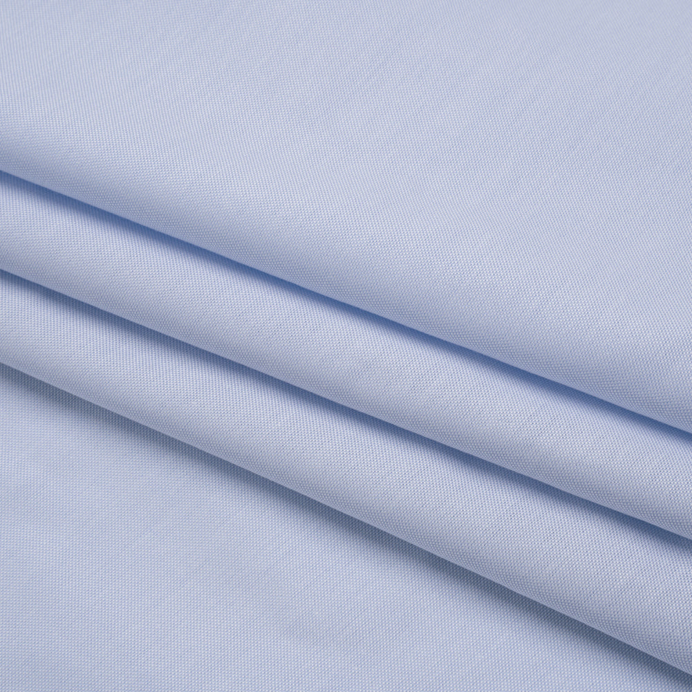 Cotton Oxford Shirting - Pale Blue and White - Designer Deadstock - Folded Cotton Oxford Shirting - Pale Blue and White - Designer Deadstock - Folded