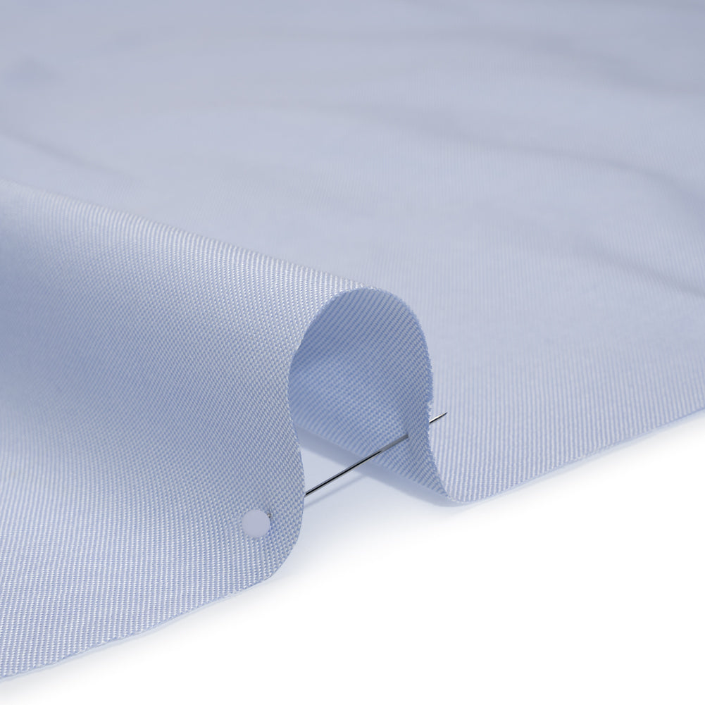 Cotton Oxford Shirting - Pale Blue and White - Designer Deadstock - Detail Cotton Oxford Shirting - Pale Blue and White - Designer Deadstock - Detail