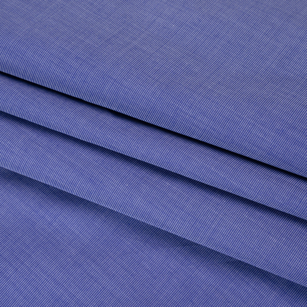 Cotton Shirting - Bright Blue and White - Deadstock - Folded Cotton Shirting - Bright Blue and White - Deadstock - Folded