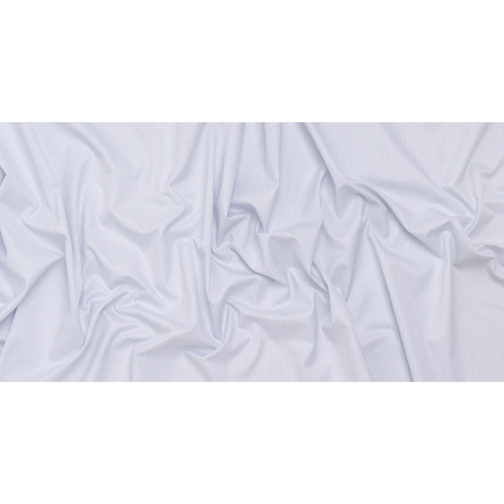 Cotton Dobby Shirting - Blue, Purple and White Pinstripes - Deadstock - Full Cotton Dobby Shirting - Blue, Purple and White Pinstripes - Deadstock - Full