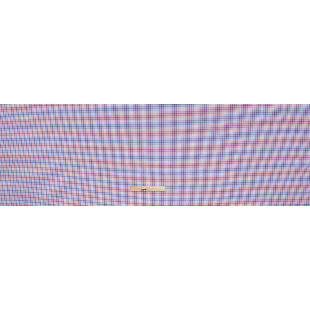 Cotton Shirting - Blue and Pink Tattersall Checks - Designer Deadstock - Full Cotton Shirting - Blue and Pink Tattersall Checks - Designer Deadstock - Full