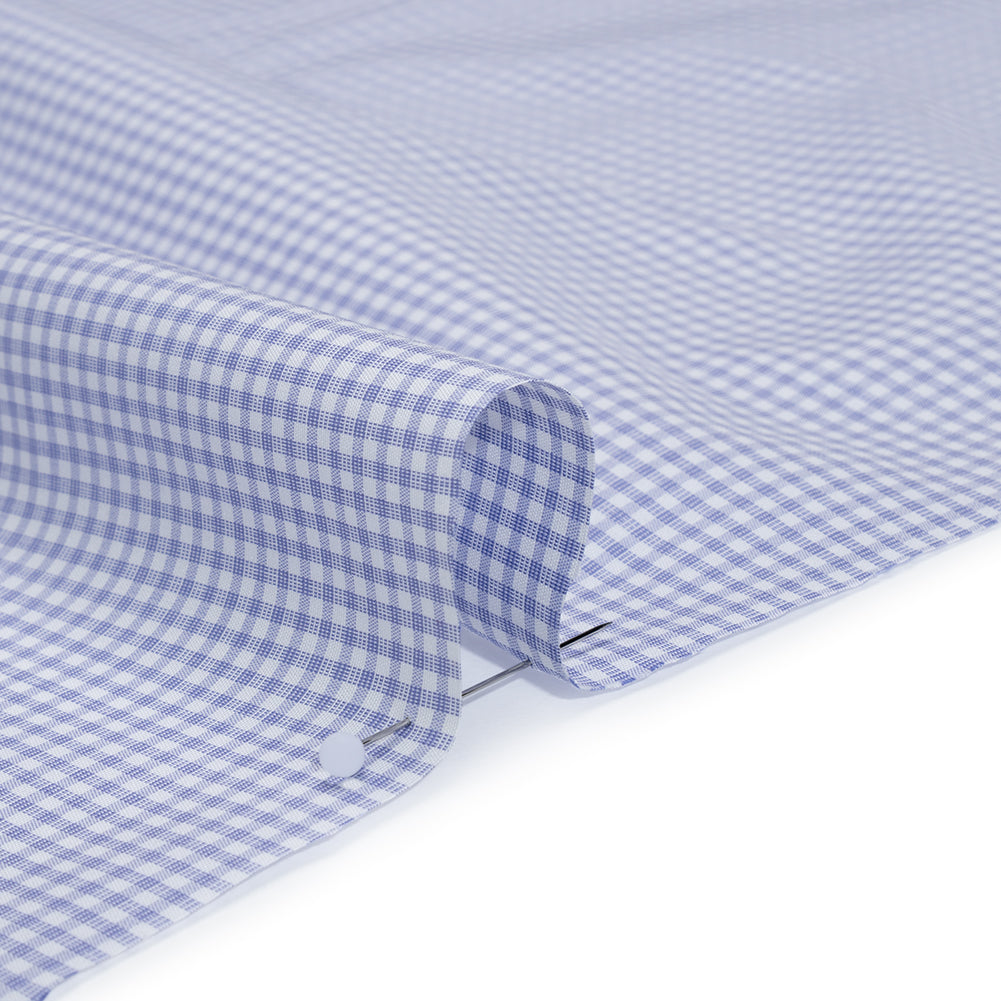 Cotton Shirting - Country Blue and White Checks - Deadstock - Detail Cotton Shirting - Country Blue and White Checks - Deadstock - Detail