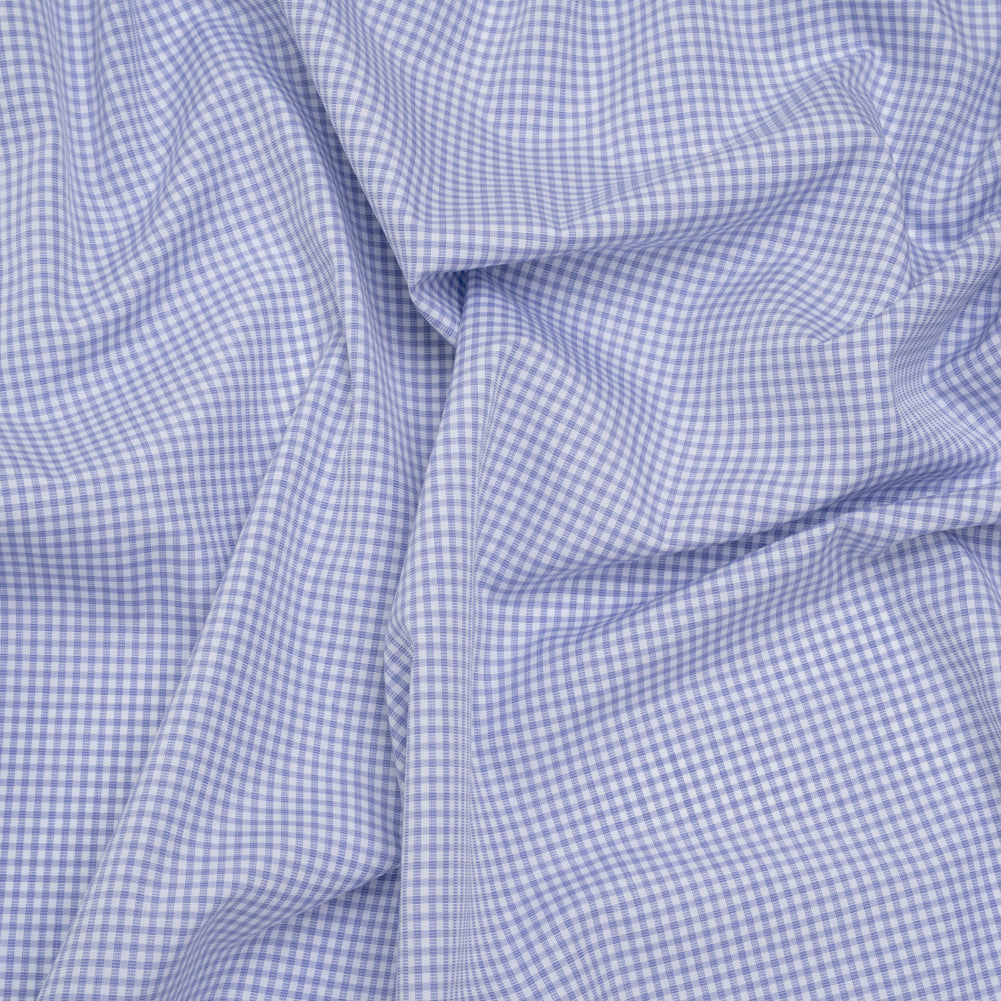 Cotton Shirting - Country Blue and White Checks - Deadstock Cotton Shirting - Country Blue and White Checks - Deadstock
