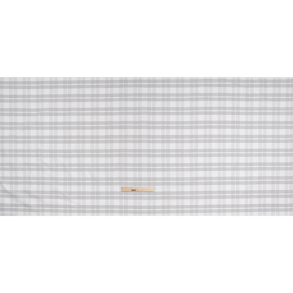 Cotton Oxford Shirting - Gray and White Plaid Check - Deadstock - Full Cotton Oxford Shirting - Gray and White Plaid Check - Deadstock - Full