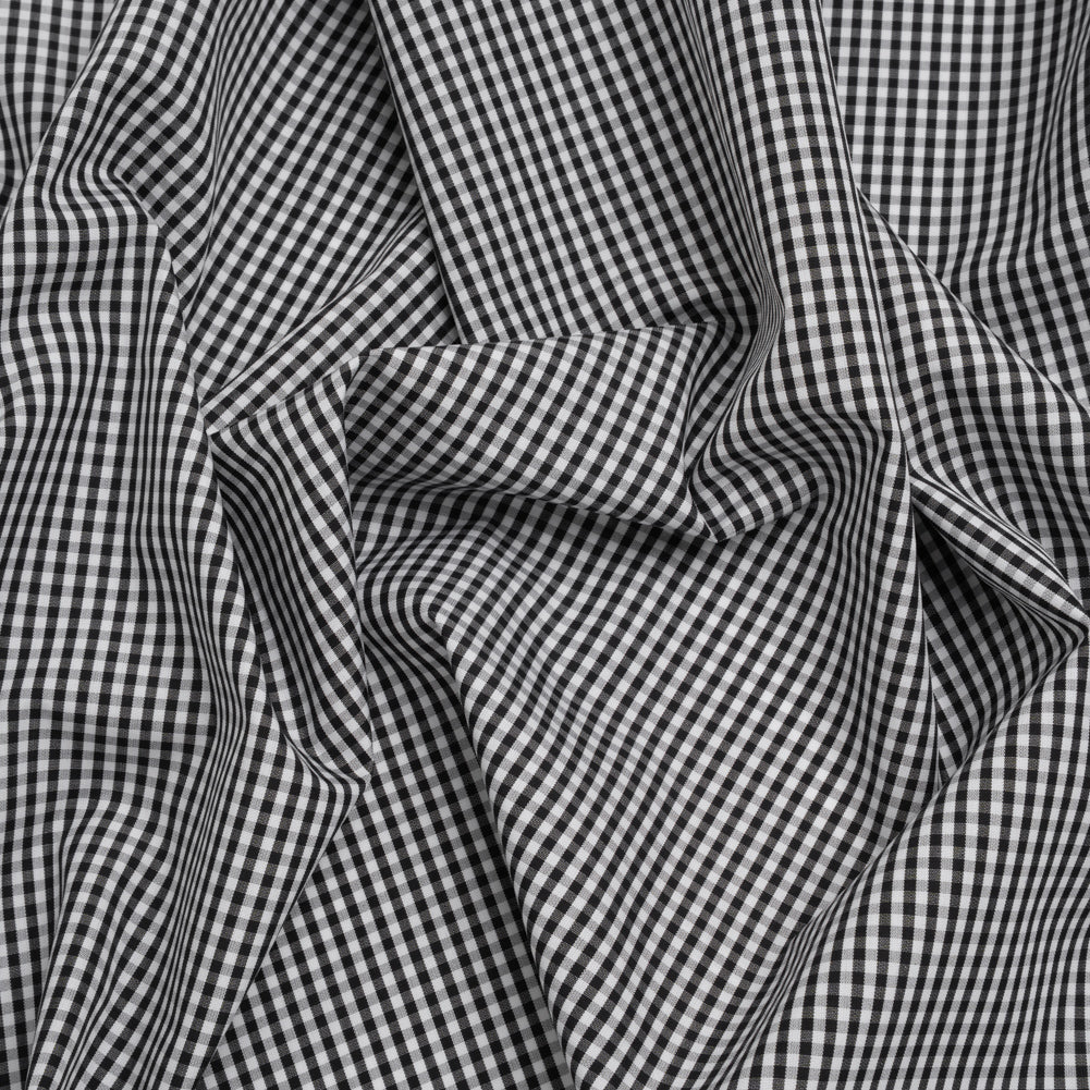 Cotton Gingham Shirting - Black and White Little Checks - Deadstock Cotton Gingham Shirting - Black and White Little Checks - Deadstock