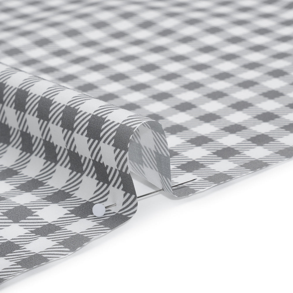 Cotton Shirting - White and Gray Faux Twill Check - Deadstock - Detail Cotton Shirting - White and Gray Faux Twill Check - Deadstock - Detail