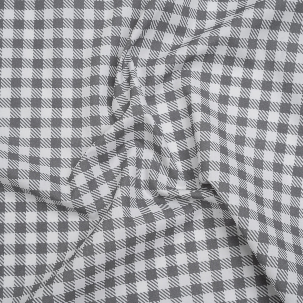 Cotton Shirting - White and Gray Faux Twill Check - Deadstock Cotton Shirting - White and Gray Faux Twill Check - Deadstock
