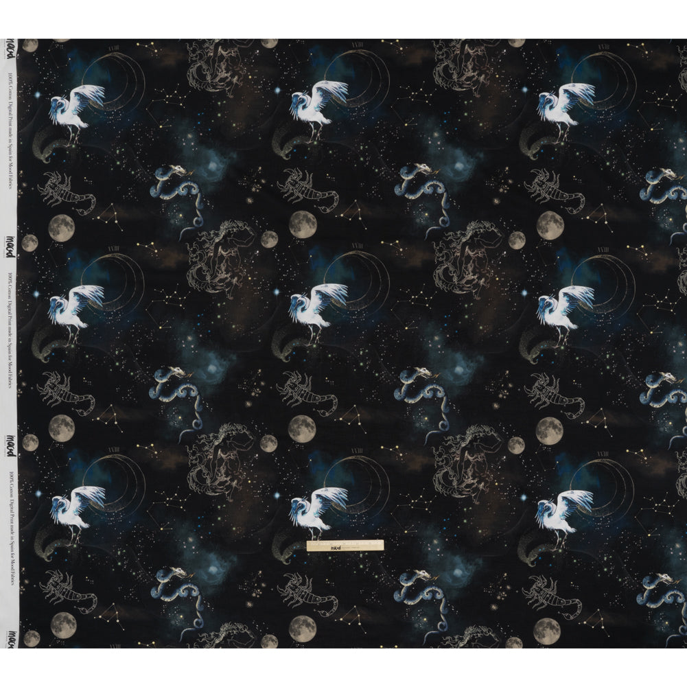Cotton Voile - Black Celestial Birds - Apollo's Disguise Print - Mood Exclusive Gaia Collection Full Cotton Voile - Black Celestial Birds - Apollo's Disguise Print - Mood Exclusive Gaia Collection Full