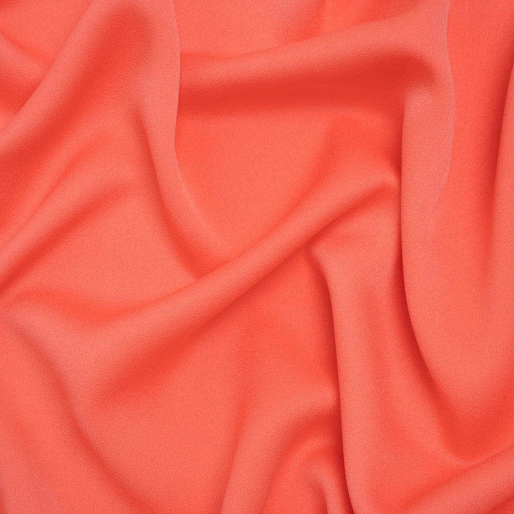 Satin Faced Polyester Crepe by Trina Turk - Coral Lily - Designer Deadstock Satin Faced Polyester Crepe by Trina Turk - Coral Lily - Designer Deadstock