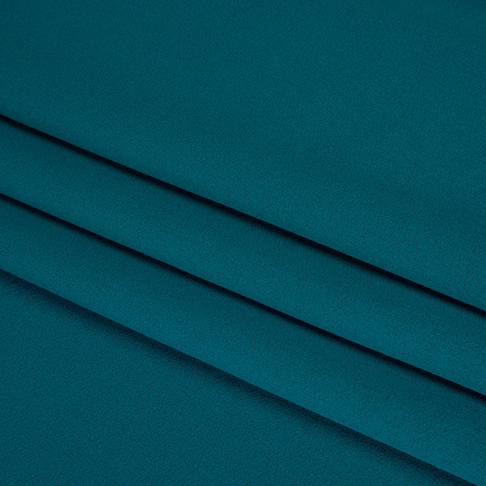 Satin Faced Polyester Crepe by Trina Turk - Alexandrite Teal - Designer Deadstock Folded Satin Faced Polyester Crepe by Trina Turk - Alexandrite Teal - Designer Deadstock Folded