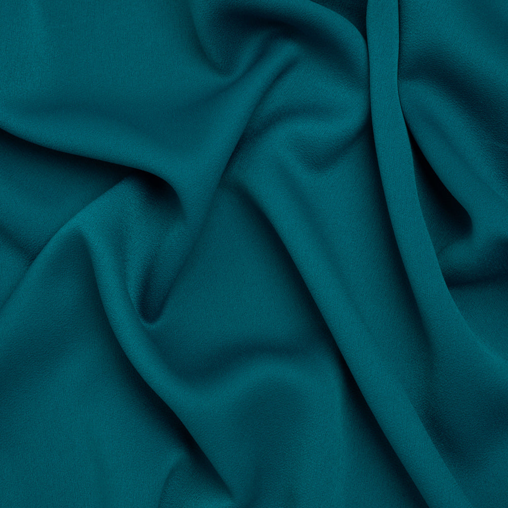 Satin Faced Polyester Crepe by Trina Turk - Alexandrite Teal - Designer Deadstock Satin Faced Polyester Crepe by Trina Turk - Alexandrite Teal - Designer Deadstock