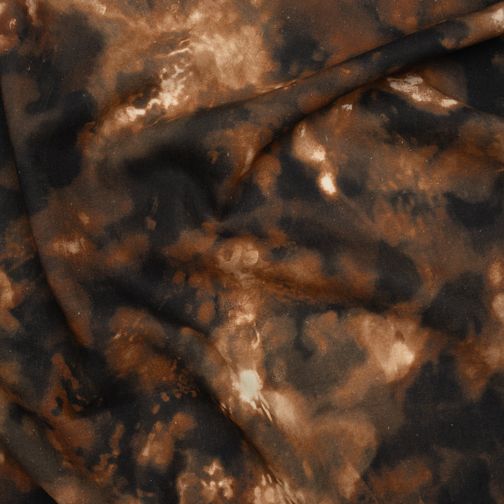 Linen and Rayon Woven - Brown and Black Abstract Splashes - Mood Exclusive Mocha Mist Print Linen and Rayon Woven - Brown and Black Abstract Splashes - Mood Exclusive Mocha Mist Print