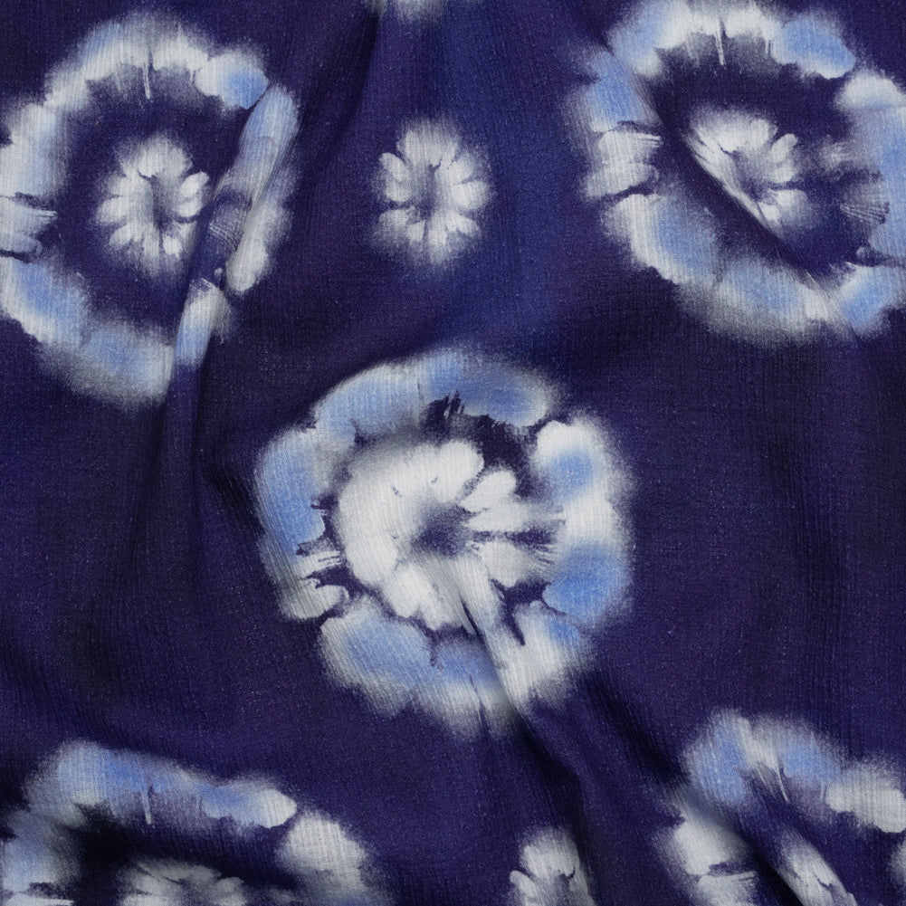Slubbed Gauzy Cotton Woven - Indigo, Light Blue and White Large Tie Dye Spots - Mood Exclusive Dandelion Daydream Print Slubbed Gauzy Cotton Woven - Indigo, Light Blue and White Large Tie Dye Spots - Mood Exclusive Dandelion Daydream Print