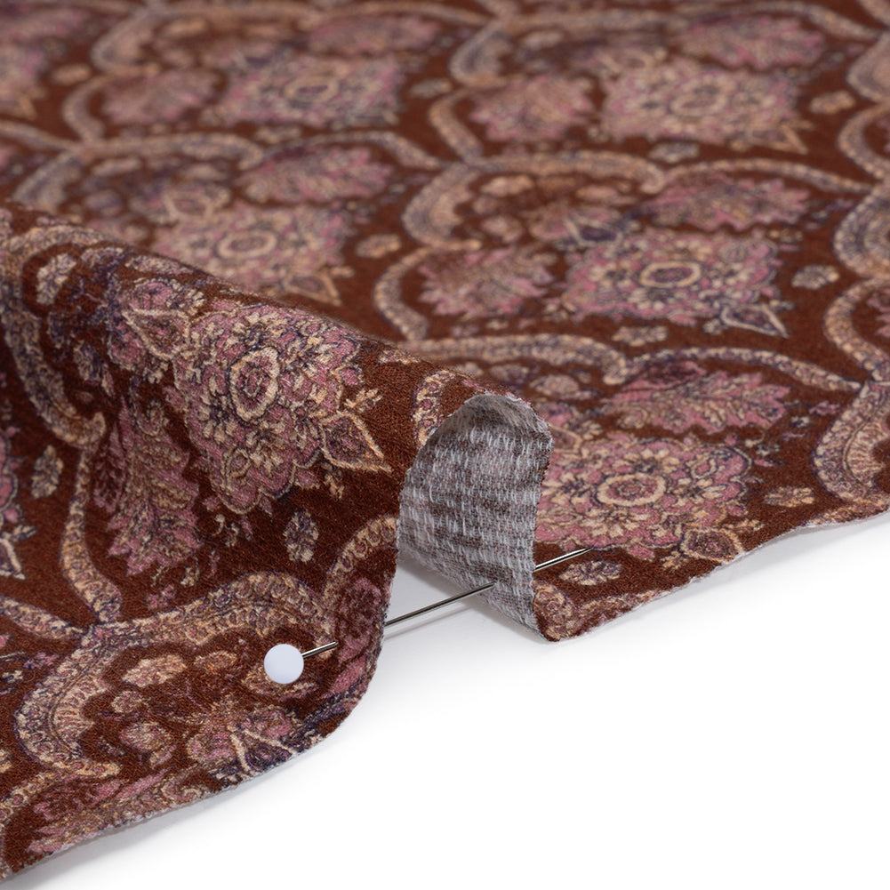 Slubbed Gauzy Cotton Woven - Burgundy, Pink and Blue Fancy Floral Tiles - Mood Exclusive Fairytale Scales Print - Detail Slubbed Gauzy Cotton Woven - Burgundy, Pink and Blue Fancy Floral Tiles - Mood Exclusive Fairytale Scales Print - Detail