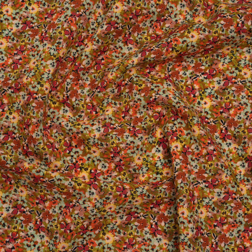 Cotton and Viscose Striped Seersucker - Brown, Sky Blue and Berry Red Little Florals - Mood Exclusive Blossom Breeze Print Cotton and Viscose Striped Seersucker - Brown, Sky Blue and Berry Red Little Florals - Mood Exclusive Blossom Breeze Print