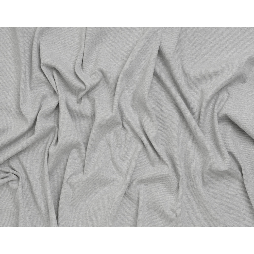 Stretch Cotton 2x2 Rib Knit - Heathered Gray - Deadstock - Full Stretch Cotton 2x2 Rib Knit - Heathered Gray - Deadstock - Full