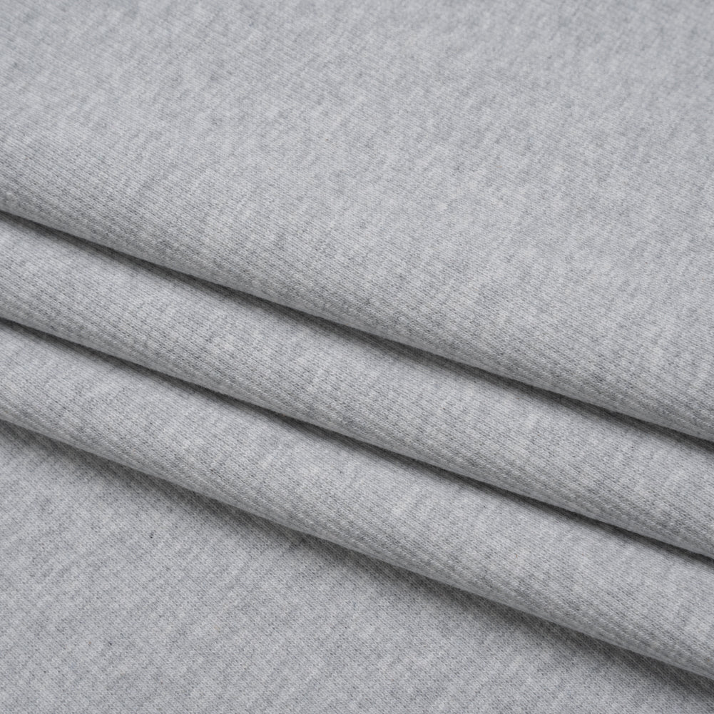 Stretch Cotton 2x2 Rib Knit - Light Heathered Gray - Deadstock - Folded Stretch Cotton 2x2 Rib Knit - Light Heathered Gray - Deadstock - Folded