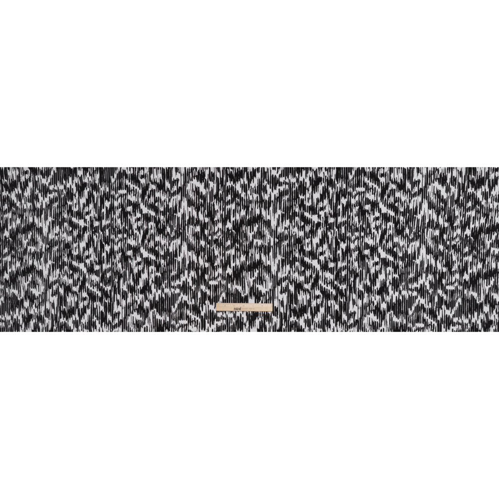 Stretch Polyester ITY Jersey - Black and White Abstract - Deadstock - Full Stretch Polyester ITY Jersey - Black and White Abstract - Deadstock - Full