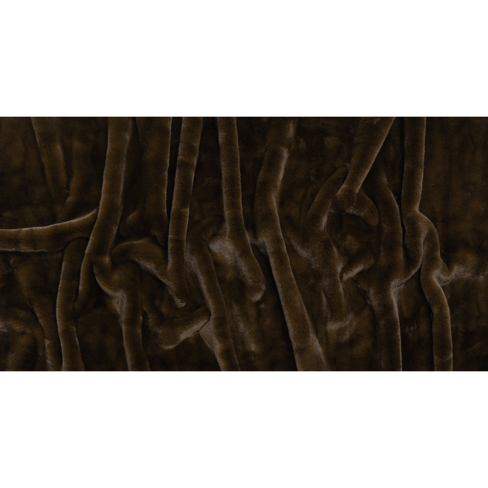 Plush Medium Pile Recycled Polyester Faux Fur - Chocolate Brown - Full Plush Medium Pile Recycled Polyester Faux Fur - Chocolate Brown - Full