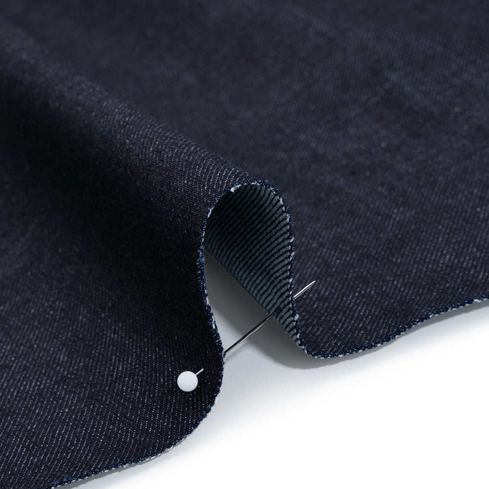 Medium Weight Cotton Denim Twill - Dark Indigo - Deadstock Detail Medium Weight Cotton Denim Twill - Dark Indigo - Deadstock Detail