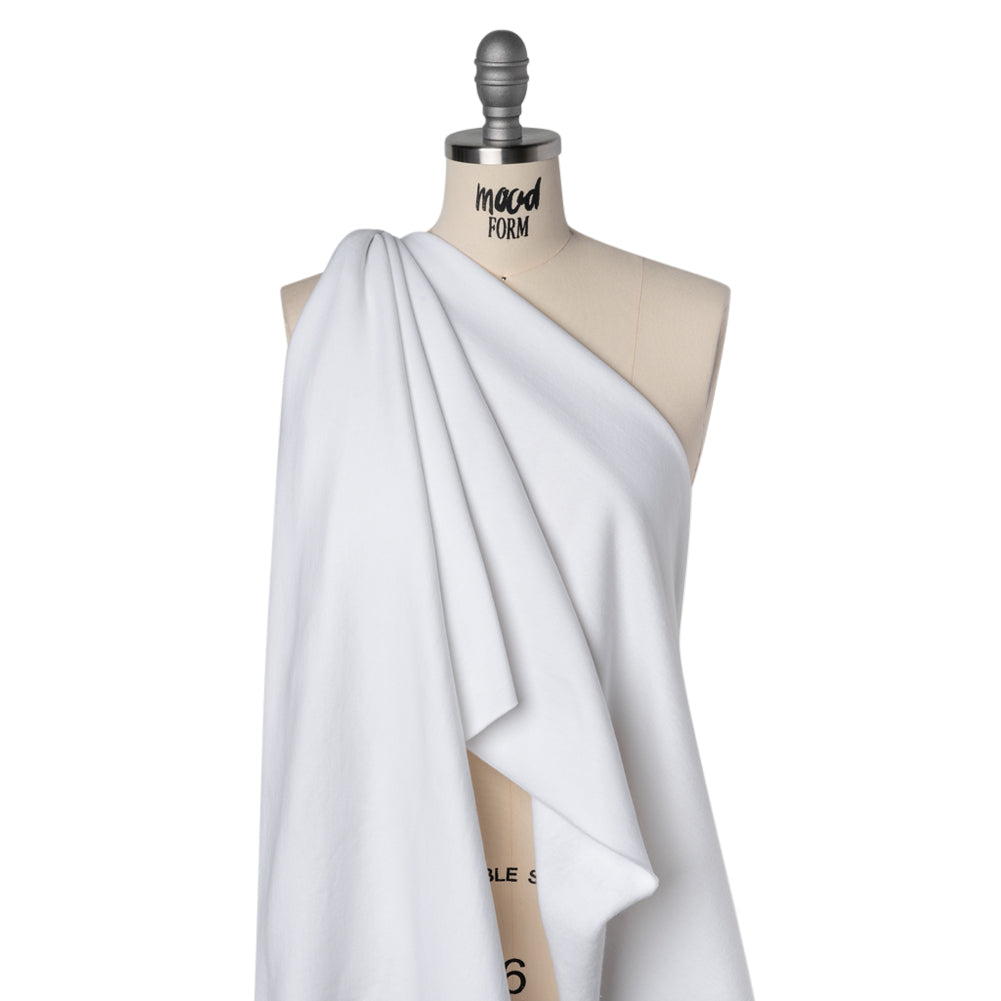 Cotton Sweatshirt Fleece - White - Deadstock - Drape Cotton Sweatshirt Fleece - White - Deadstock - Drape