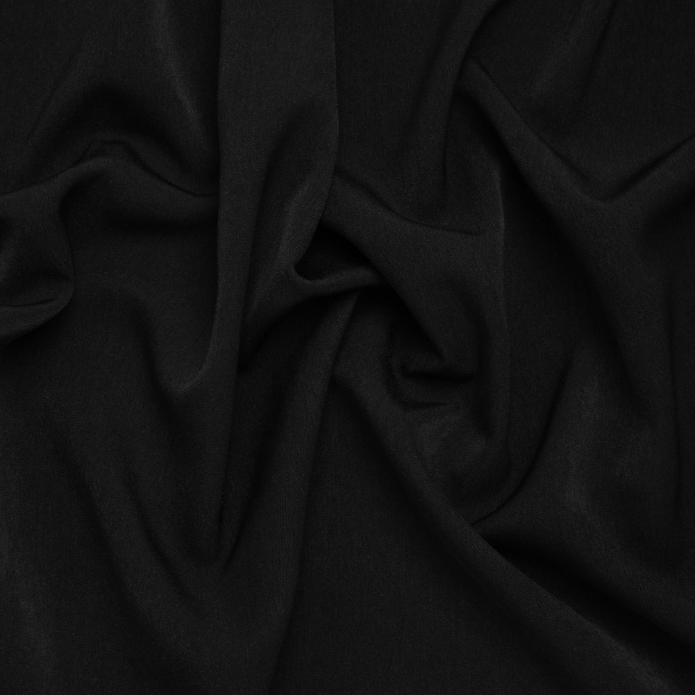 Polyester Peachskin - Black - Deadstock Polyester Peachskin - Black - Deadstock