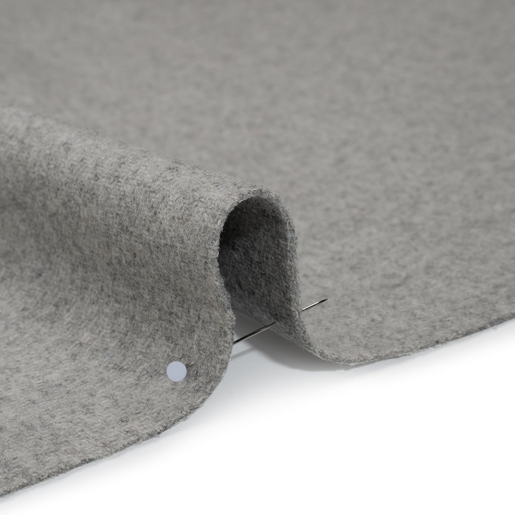 Recycled Brushed Wool Blend Twill Coating - Heathered Steel Gray - Made in Italy - Maeve Collection Detail Recycled Brushed Wool Blend Twill Coating - Heathered Steel Gray - Made in Italy - Maeve Collection Detail