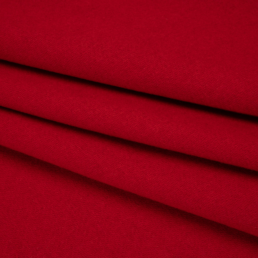Recycled Brushed Wool Blend Twill Coating - Ruby Red - Made in Italy - Maeve Collection Folded Recycled Brushed Wool Blend Twill Coating - Ruby Red - Made in Italy - Maeve Collection Folded