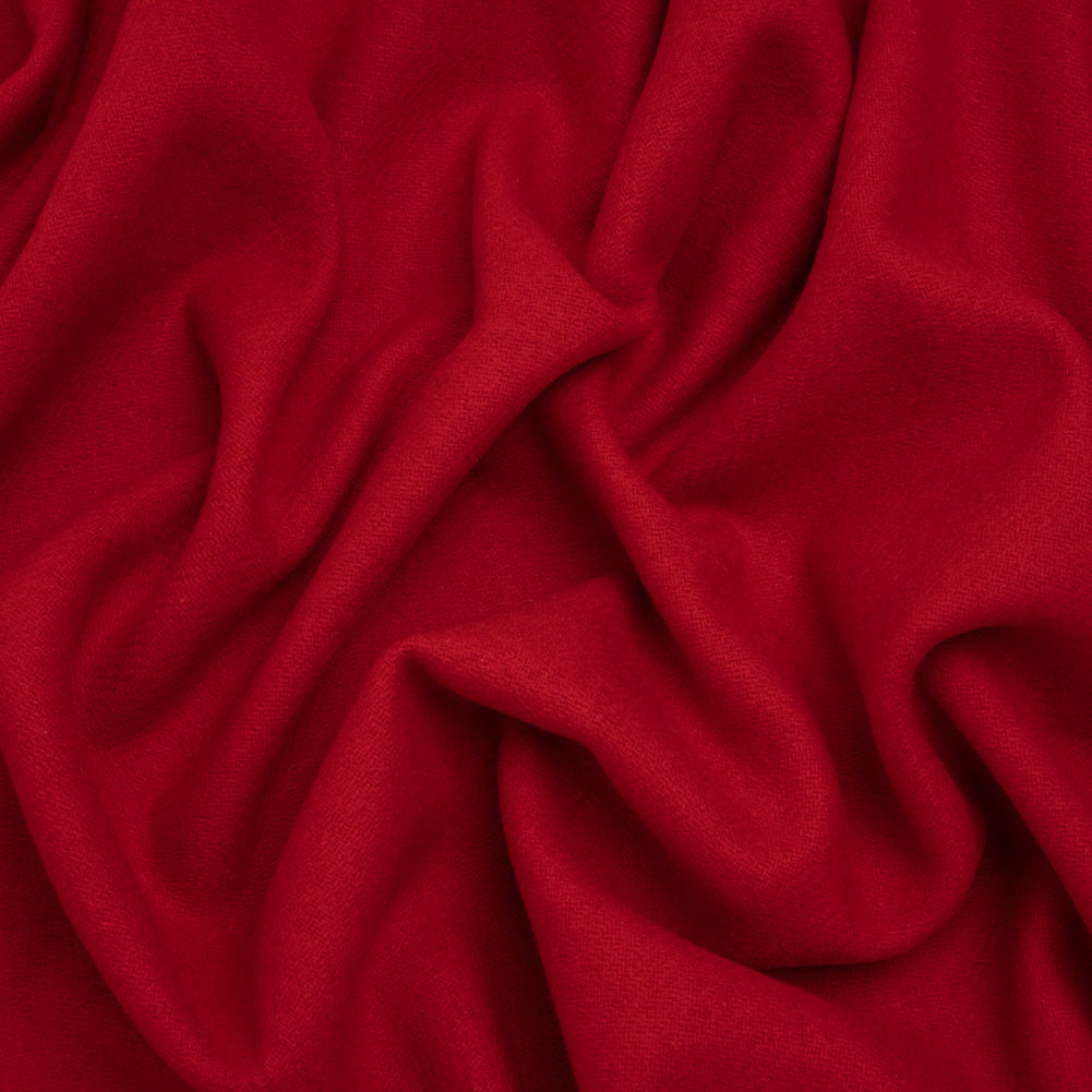 Recycled Brushed Wool Blend Twill Coating - Ruby Red - Made in Italy - Maeve Collection Recycled Brushed Wool Blend Twill Coating - Ruby Red - Made in Italy - Maeve Collection