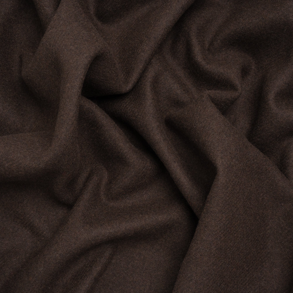 Recycled Brushed Wool Blend Twill Coating - Dark Brown - Made in Italy - Maeve Collection Recycled Brushed Wool Blend Twill Coating - Dark Brown - Made in Italy - Maeve Collection