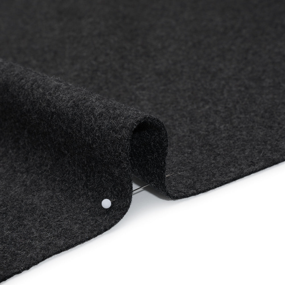 Recycled Brushed Wool Blend Twill Coating - Smoke Gray - Made in Italy - Maeve Collection Detail Recycled Brushed Wool Blend Twill Coating - Smoke Gray - Made in Italy - Maeve Collection Detail