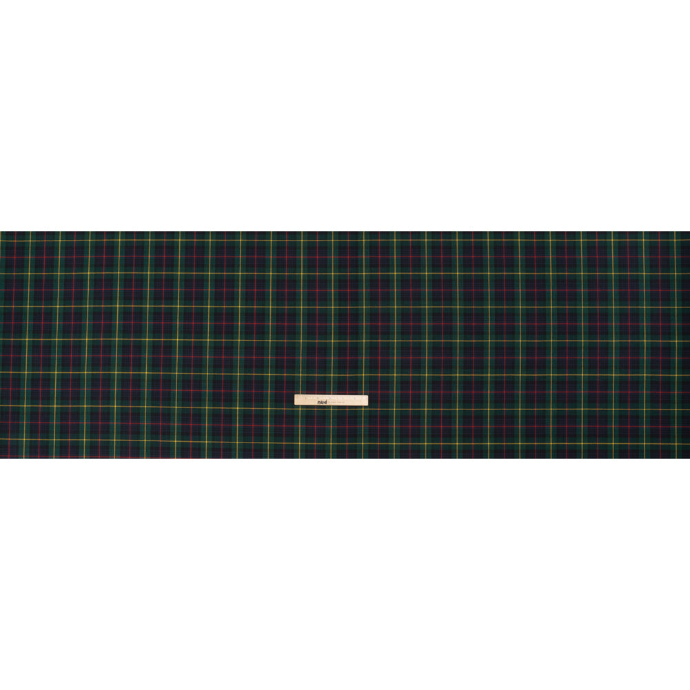 Virgin Wool Twill Made in Italy - Blue, Green, Red and Yellow Plaid Full Virgin Wool Twill Made in Italy - Blue, Green, Red and Yellow Plaid Full