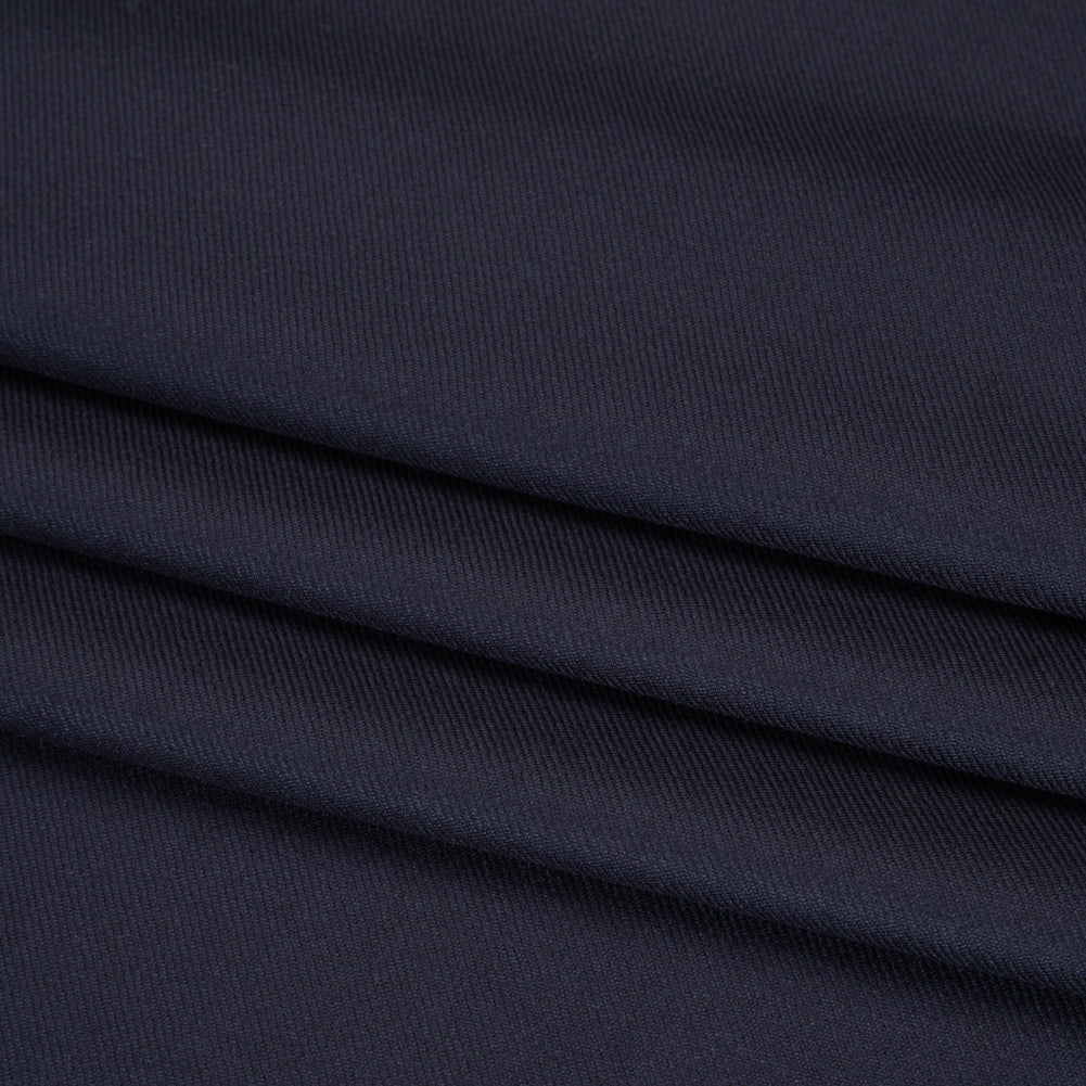 Virgin Merino Wool Twill Suiting Made in Italy - Navy Folded Virgin Merino Wool Twill Suiting Made in Italy - Navy Folded