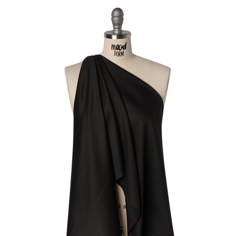 Wool Crepe-Faced Suiting - Black - Deadstock - Drape Wool Crepe-Faced Suiting - Black - Deadstock - Drape