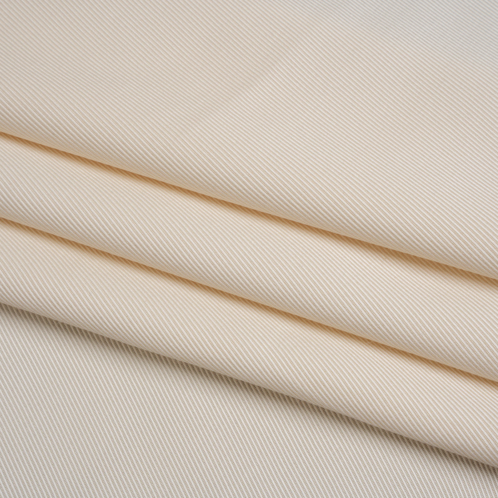 Luminous Recycled Polyester and Viscose Twill - Ivory - Deadstock - Folded Luminous Recycled Polyester and Viscose Twill - Ivory - Deadstock - Folded